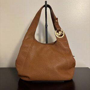 Michael Kors Brown Leather Three Compartment Hobo Shoulder Bag